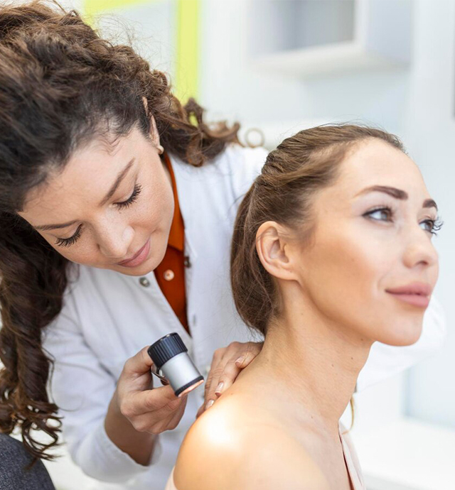 Examination of moles (dermatoscope)